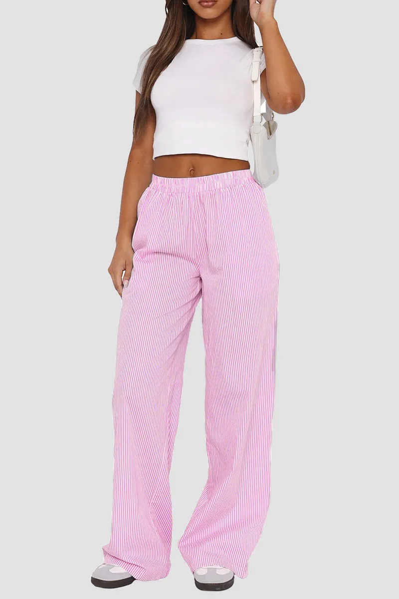PN0138 Stripe Wide Leg Pants