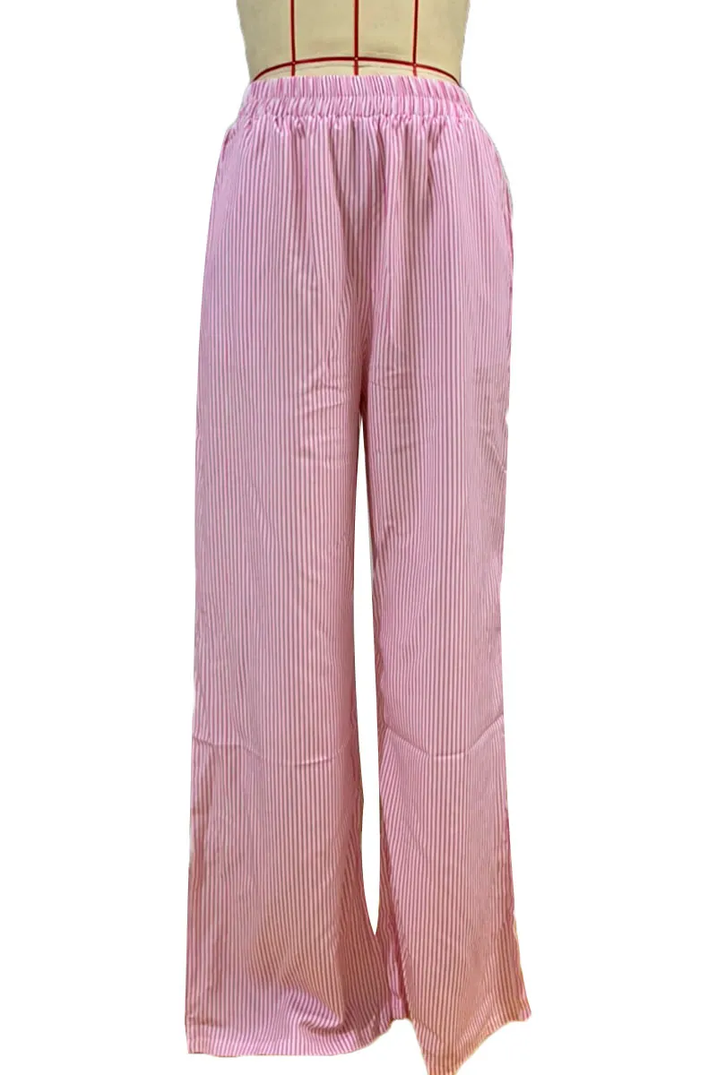 PN0138 Stripe Wide Leg Pants