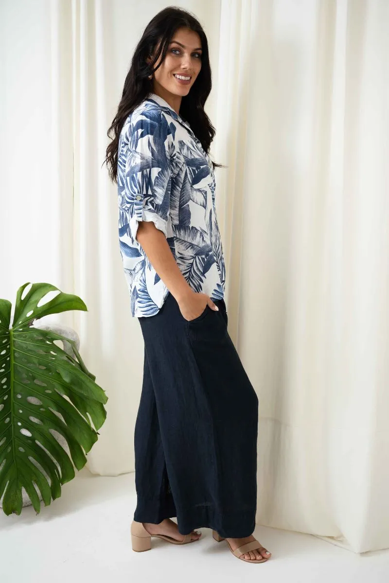 Polly Wide Leg Pant | Navy