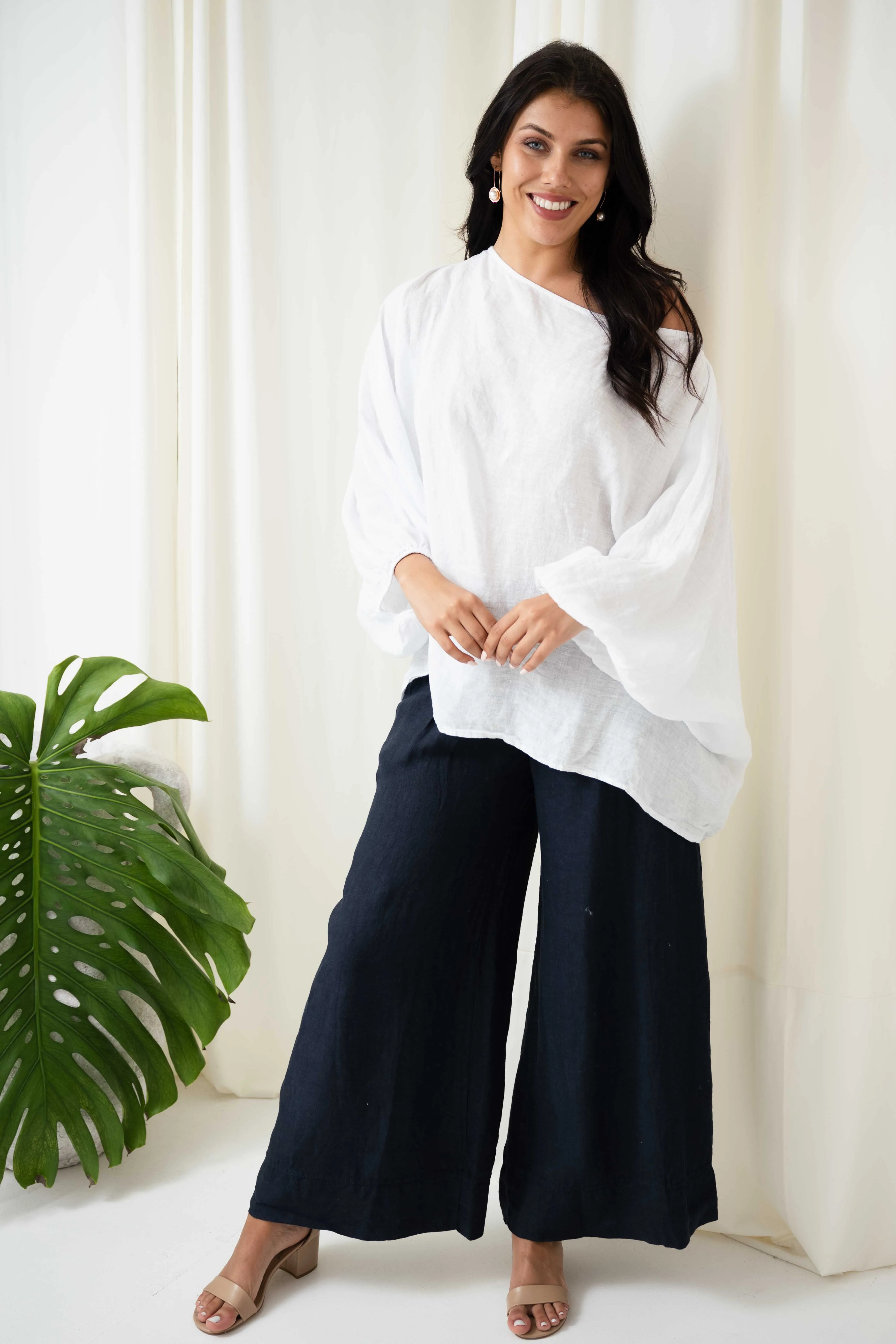 Polly Wide Leg Pant | Navy