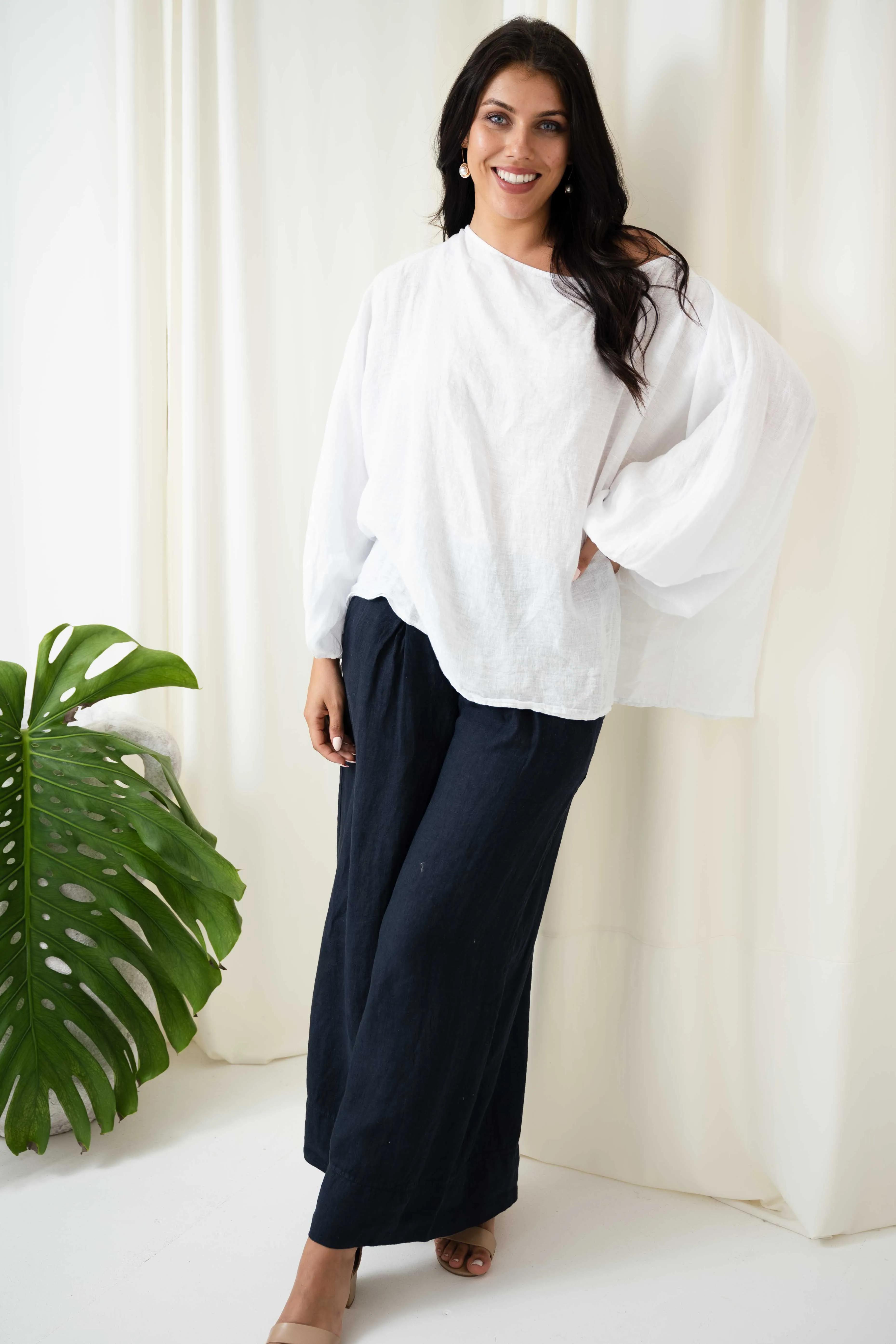 Polly Wide Leg Pant | Navy