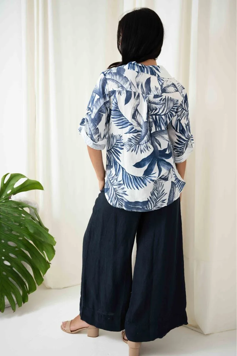 Polly Wide Leg Pant | Navy