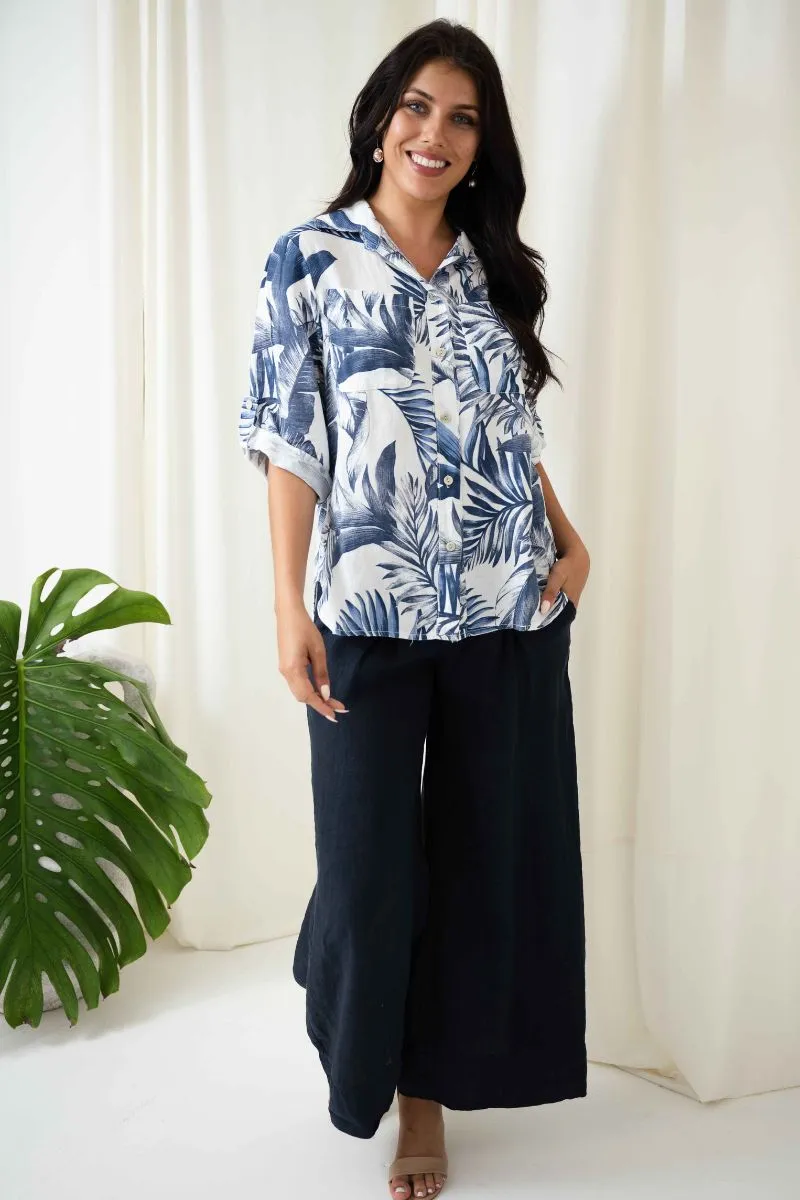 Polly Wide Leg Pant | Navy
