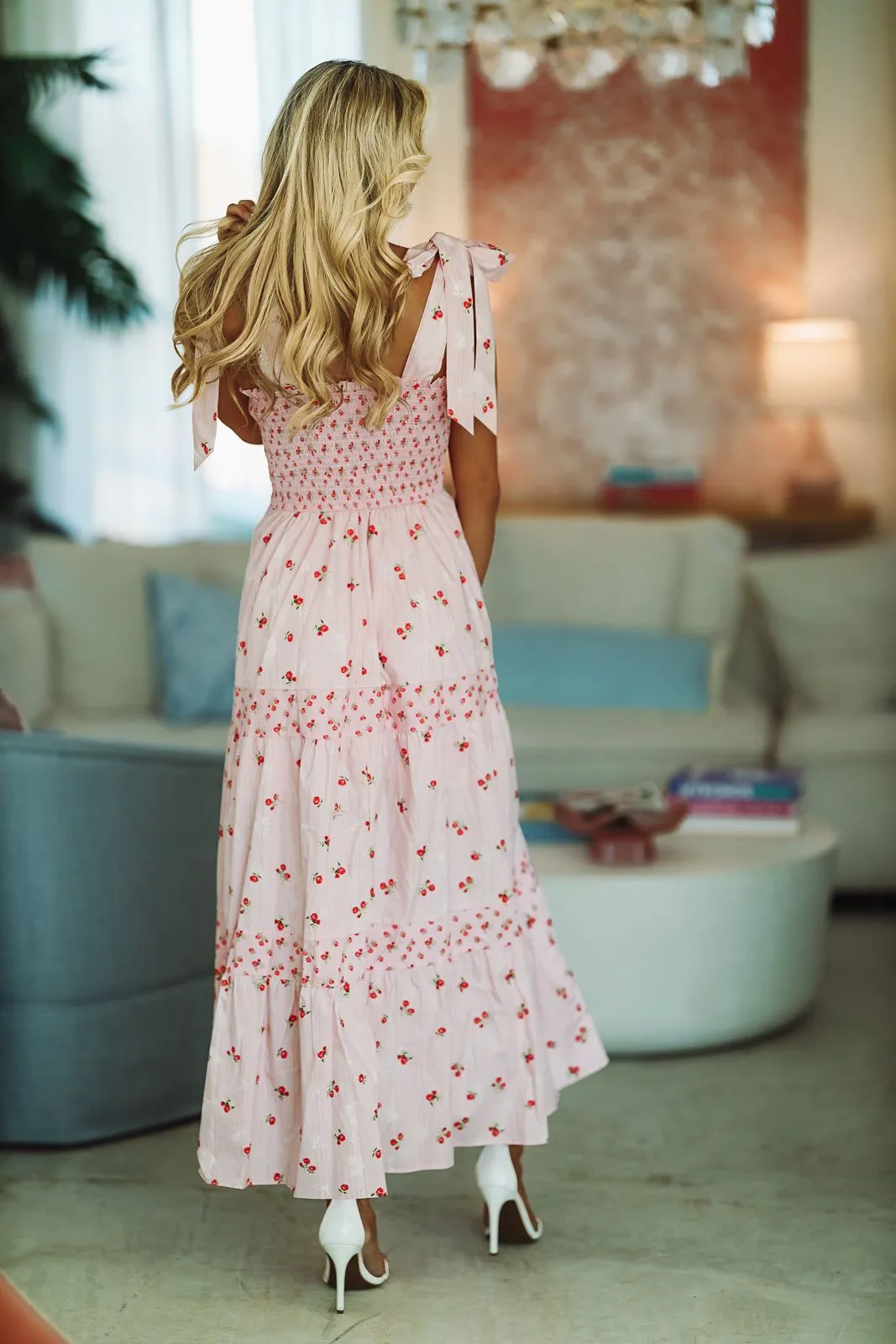 Populatiry Piece Floral Maxi Dress - Pink