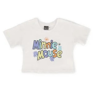 Pre-Girls Minnie Boxy Tee With Back Print - White
