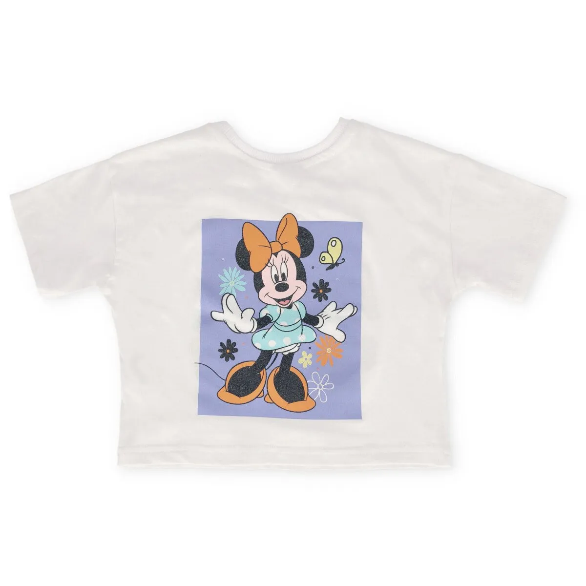 Pre-Girls Minnie Boxy Tee With Back Print - White