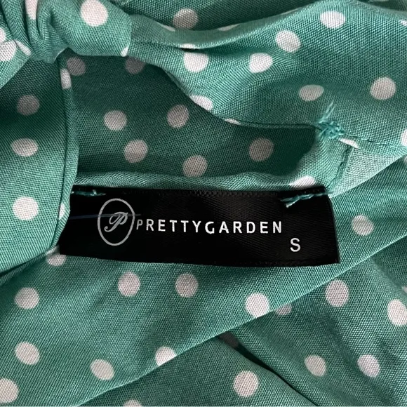 PRETTYGARDEN Halter Neck Sleeveless Maxi Dress tiered Sundress, polka dot, sz S