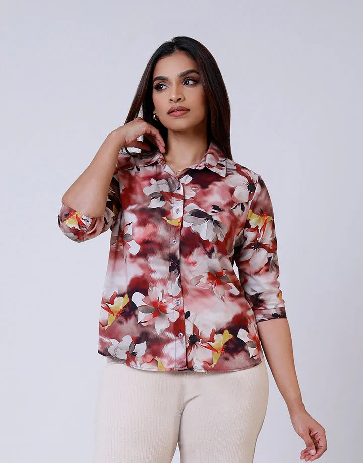 Printed ¾ Sleeves Blouse