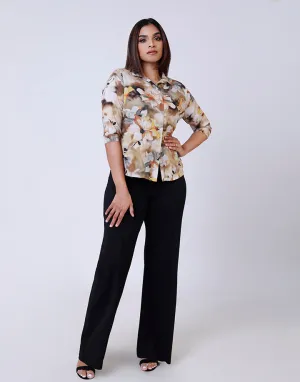 Printed ¾ Sleeves Blouse