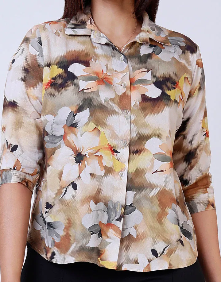Printed ¾ Sleeves Blouse