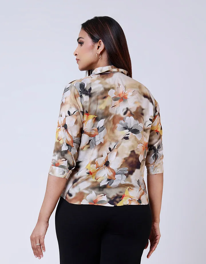 Printed ¾ Sleeves Blouse