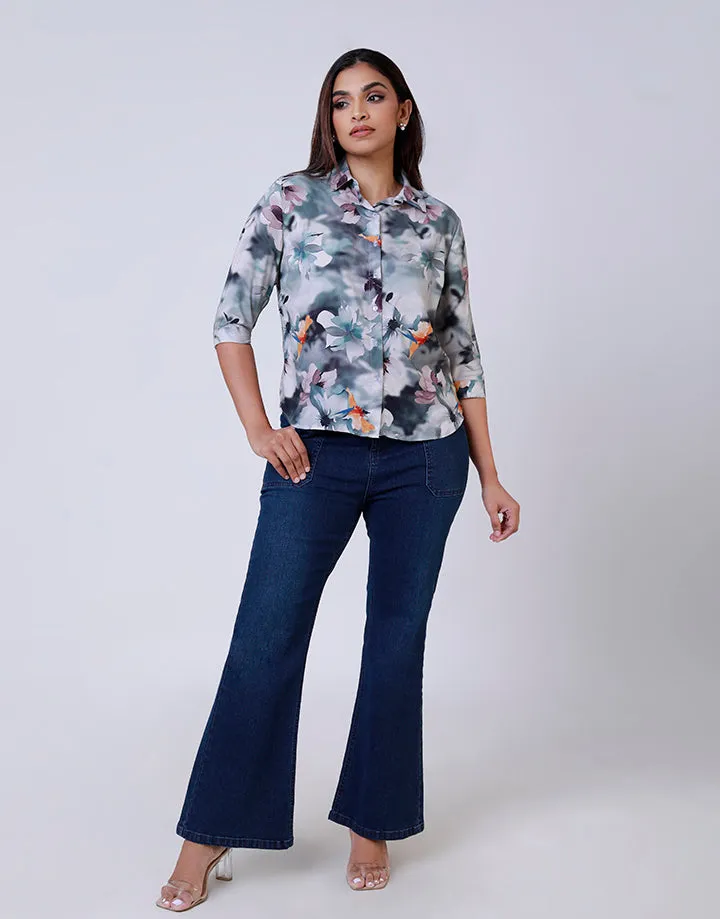 Printed ¾ Sleeves Blouse