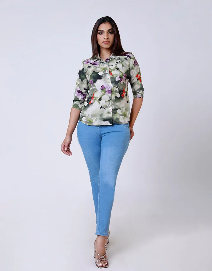 Printed ¾ Sleeves Blouse