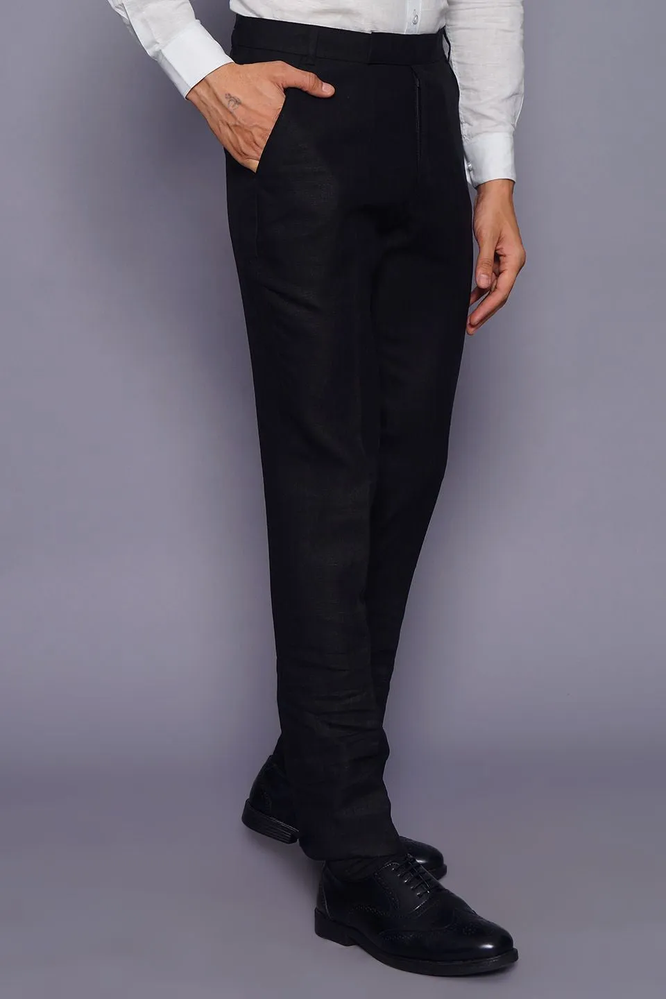 Pure Linen Black Pant