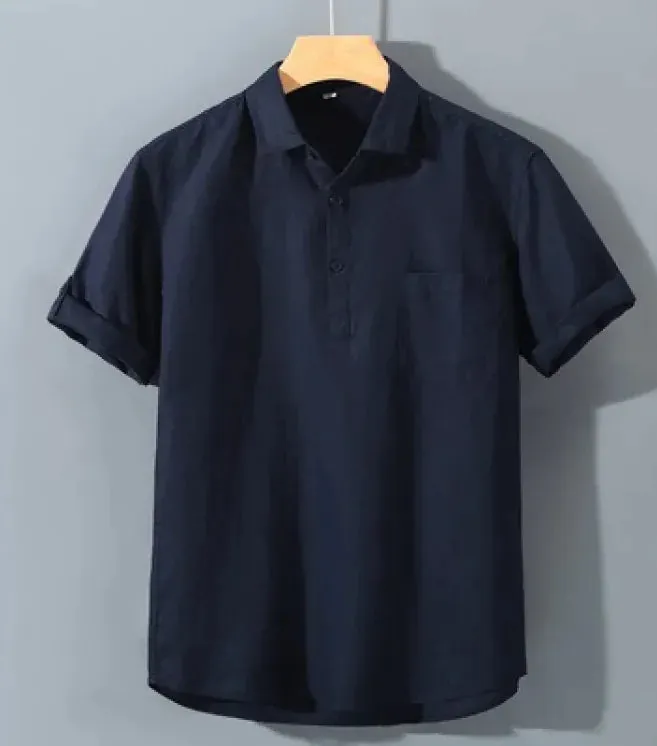 Pure Linen Casual Yarn-dyed Fabric Full Linen Shirt