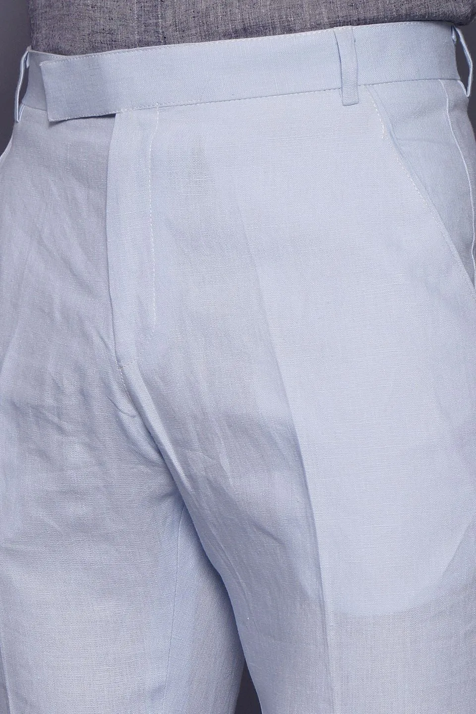 Pure Linen Sky Blue Pant