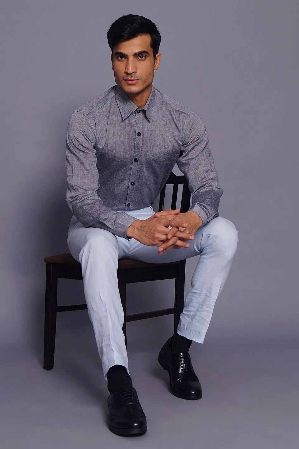 Pure Linen Sky Blue Pant