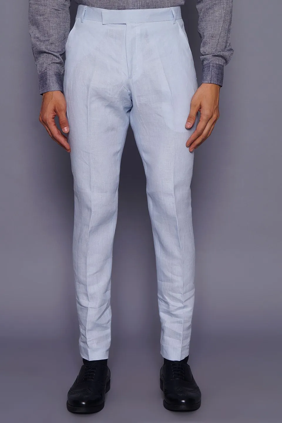 Pure Linen Sky Blue Pant