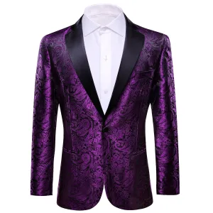 Purple and Black Paisley Tuxedo Jacket