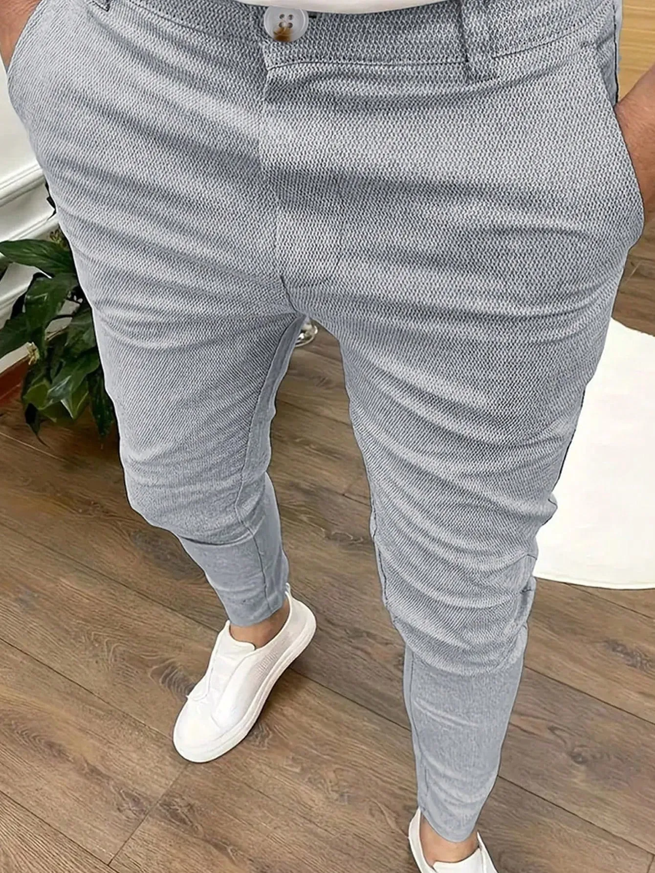QA Mode Men's Summer Casual Solid Color Tapered Pants