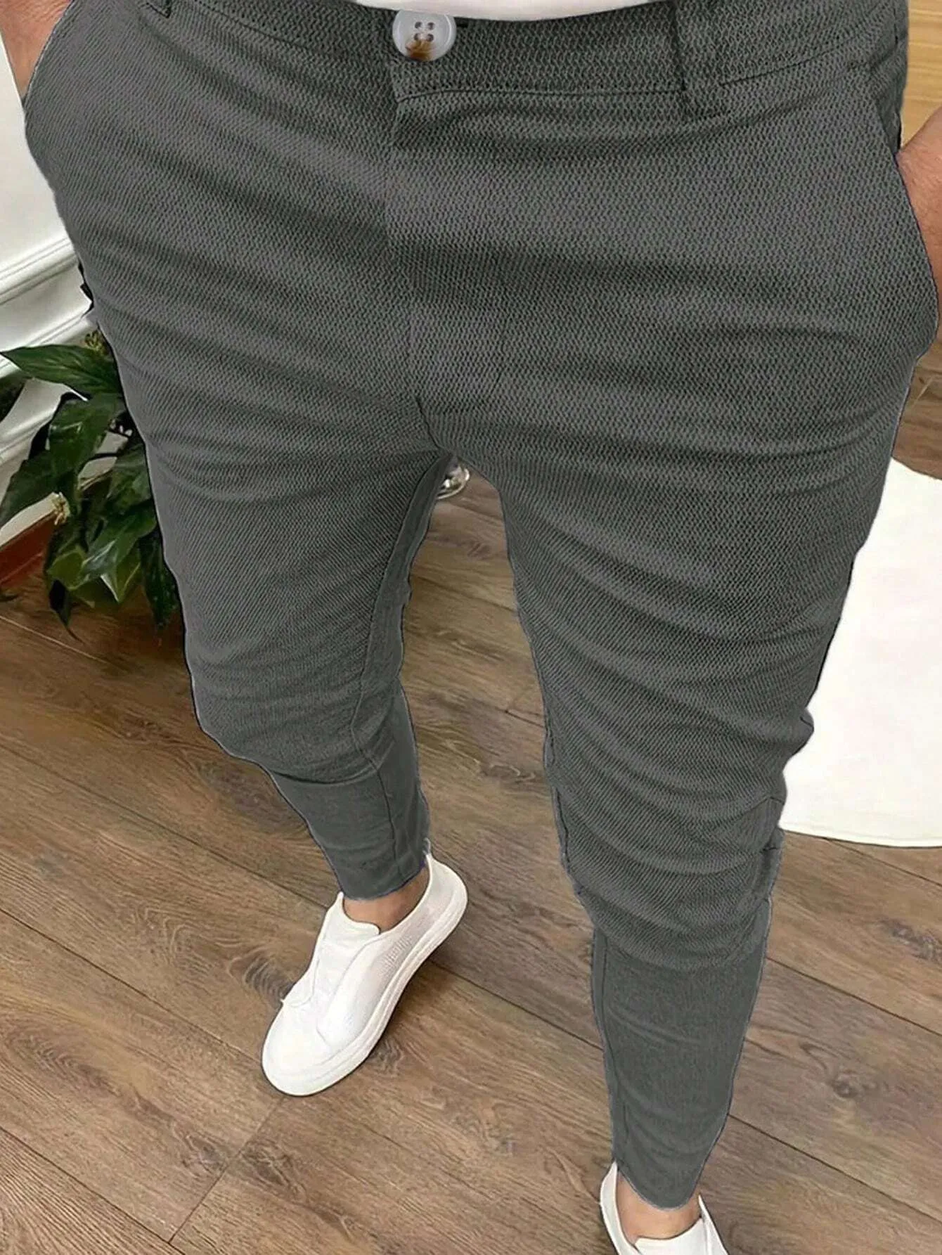 QA Mode Men's Summer Casual Solid Color Tapered Pants