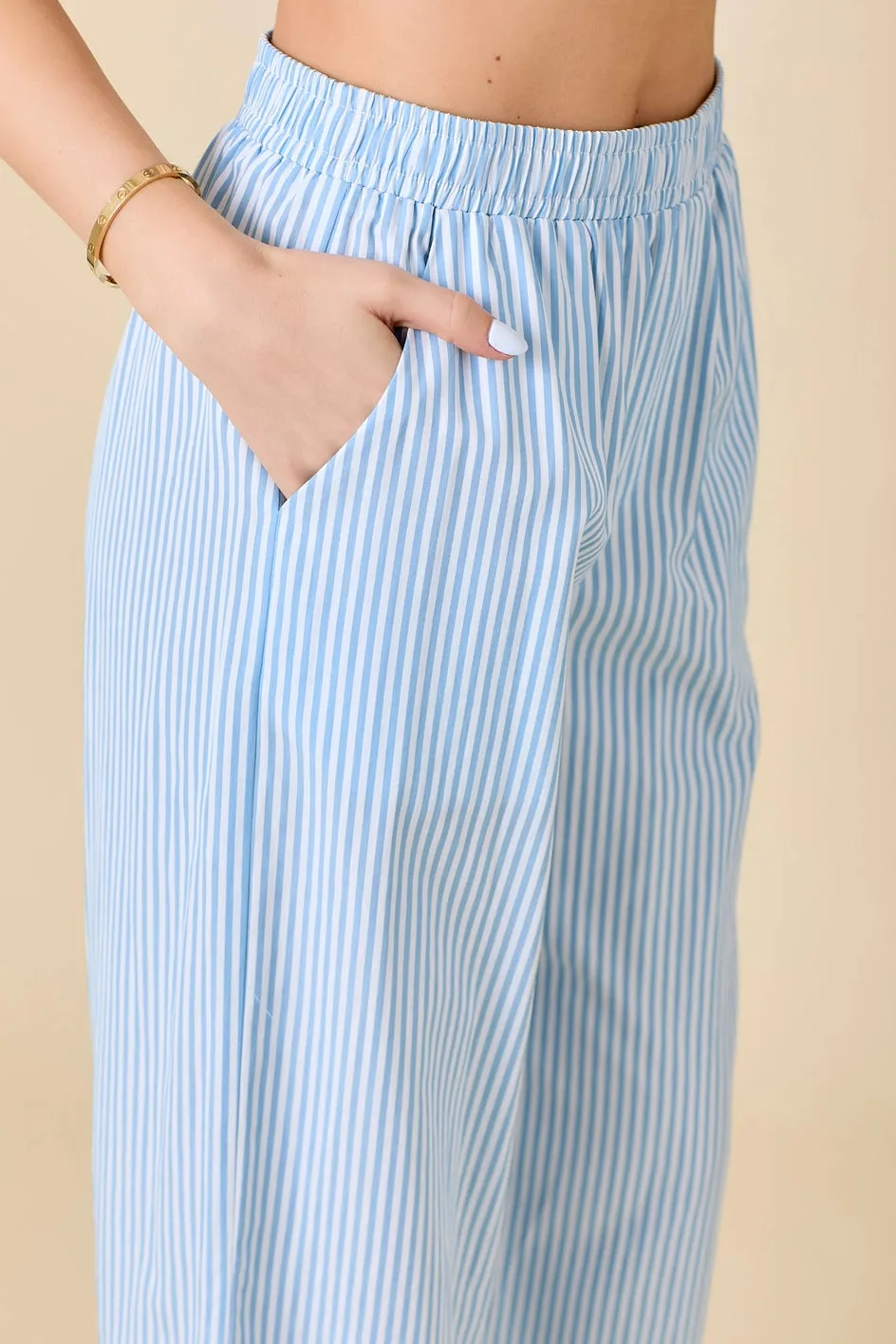 "Eva" Stripe Wide Leg Pants