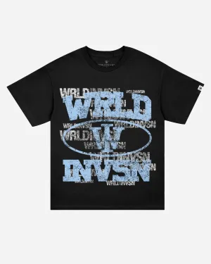"Overlapping Vintage" Tee (Black/Ice Blue)