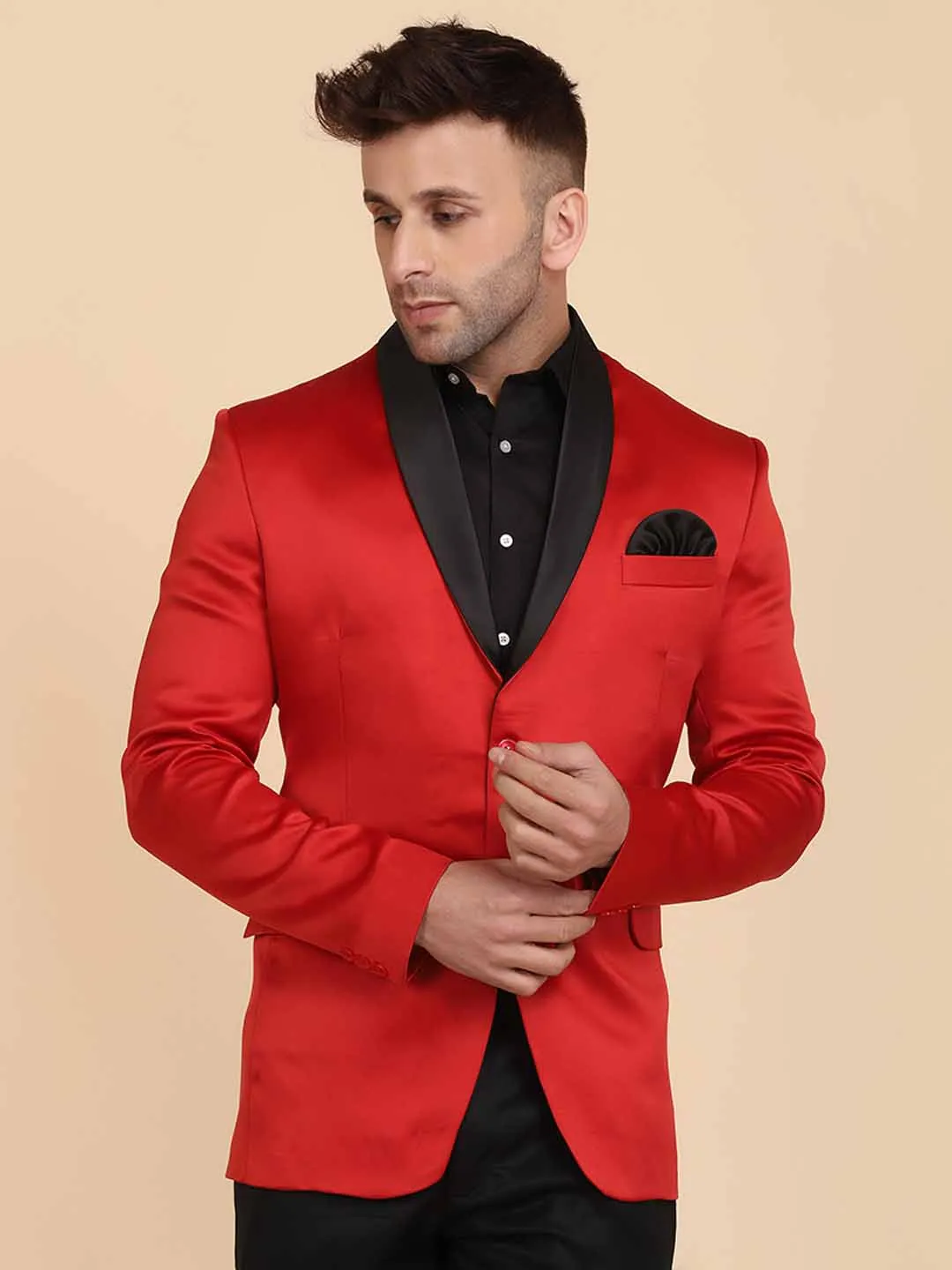 Red Tuxedo Blazer
