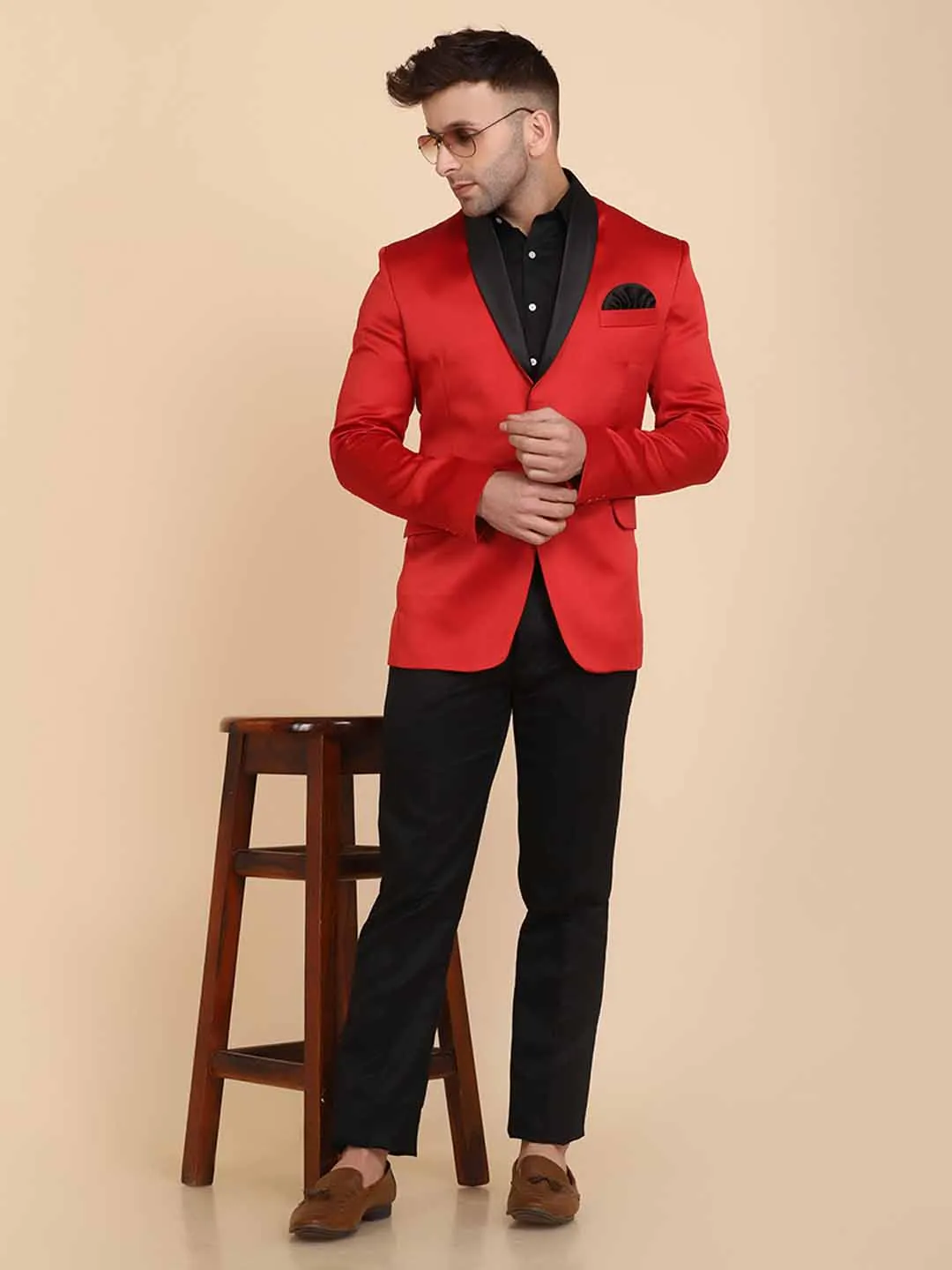 Red Tuxedo Blazer