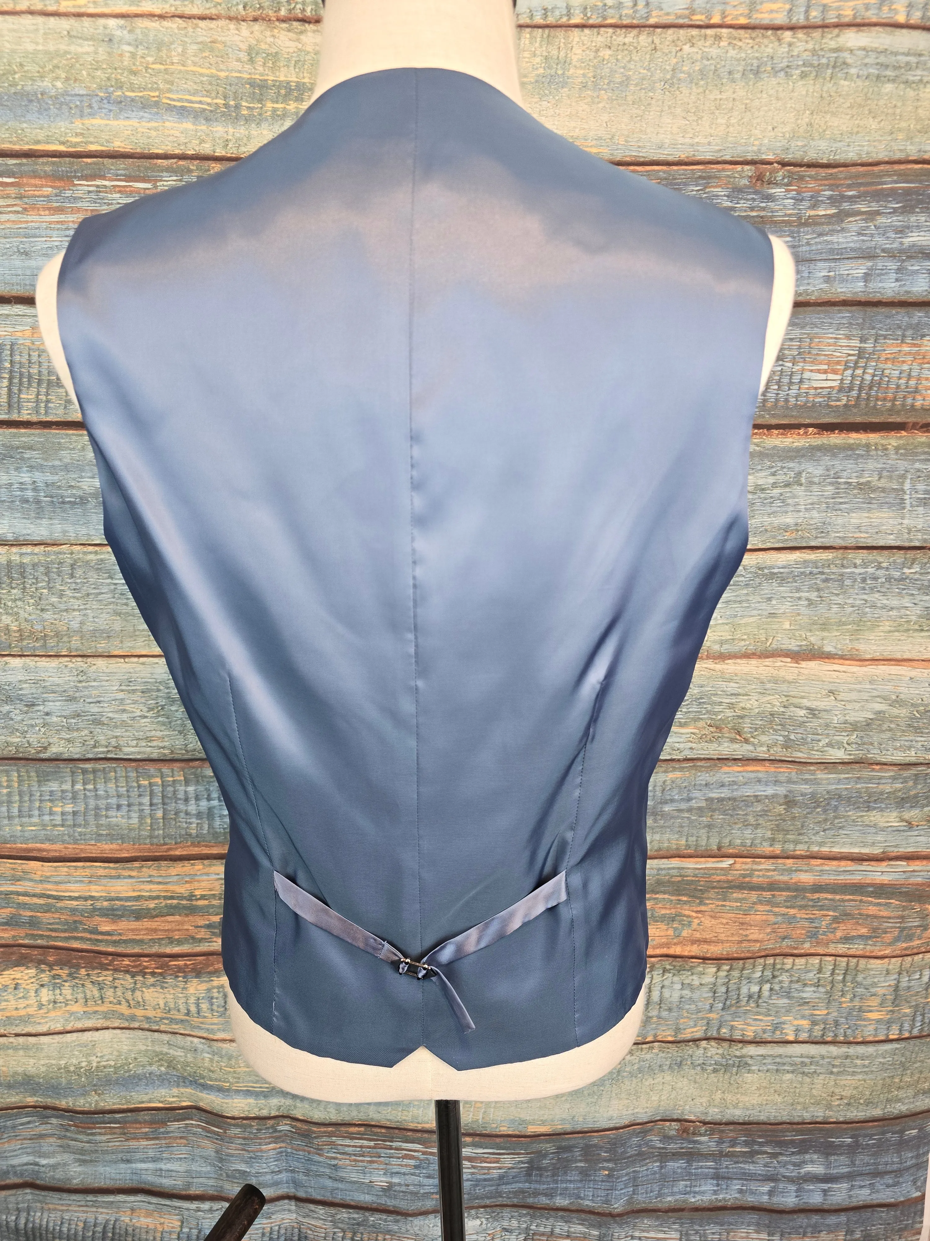 Remus Uomo Light Grey/Blue micro check Tapered Fit 3 piece suit