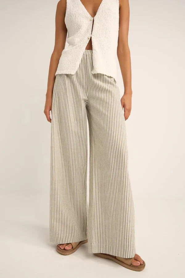 Rhythm VALLEY STRIPE WIDE LEG PANT
