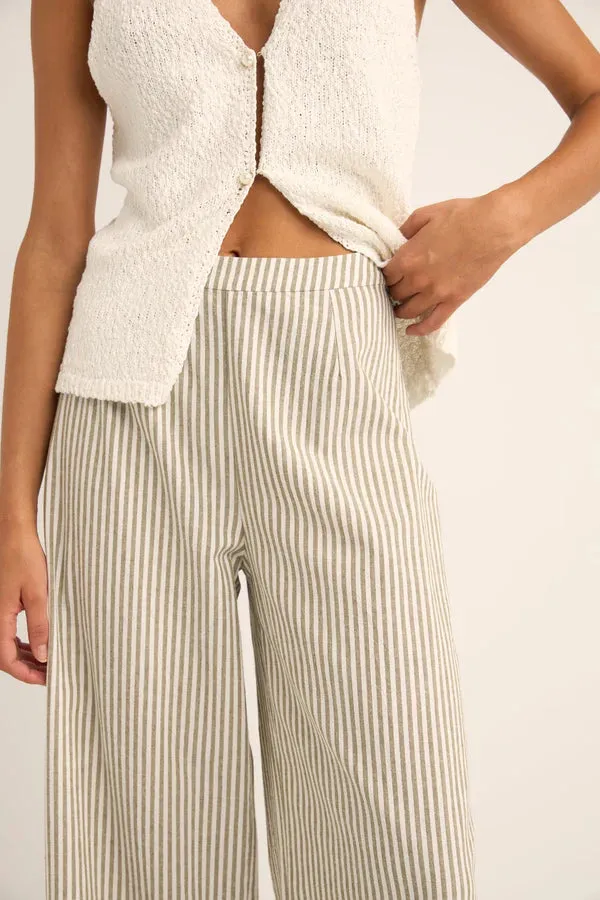 Rhythm VALLEY STRIPE WIDE LEG PANT