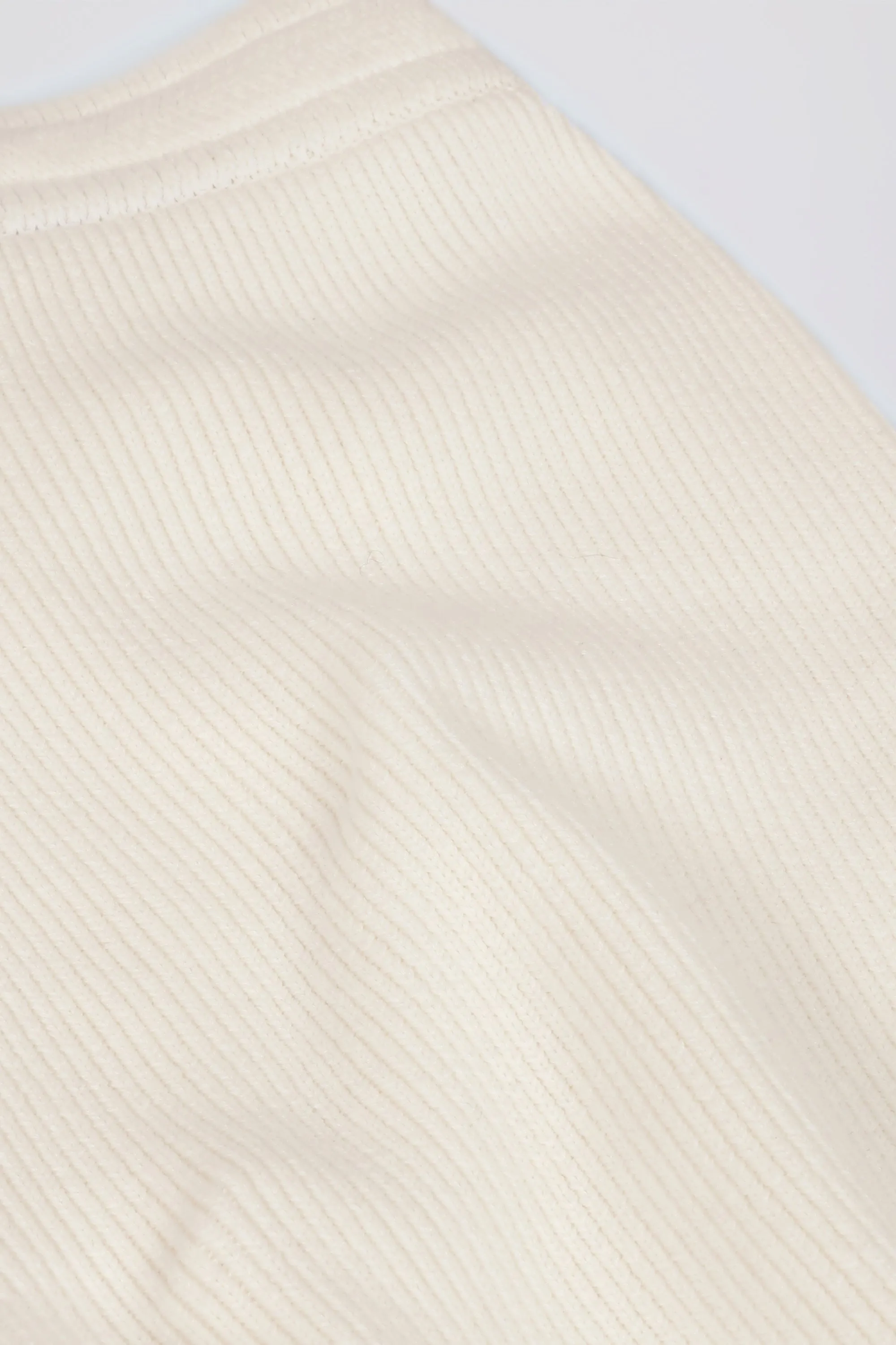 Ribbed-Knit Wide-Leg Joggers in Ivory
