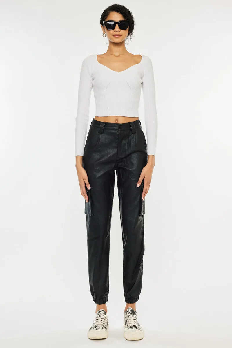 Rooney Ultra High Rise Faux Leather Joggers