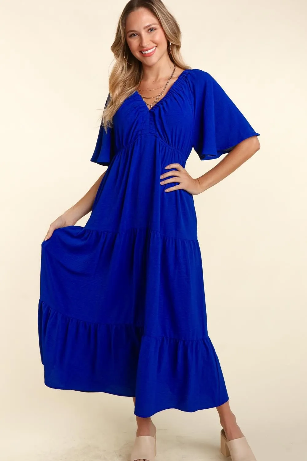 Royal Blue Tiered Maxi Dress