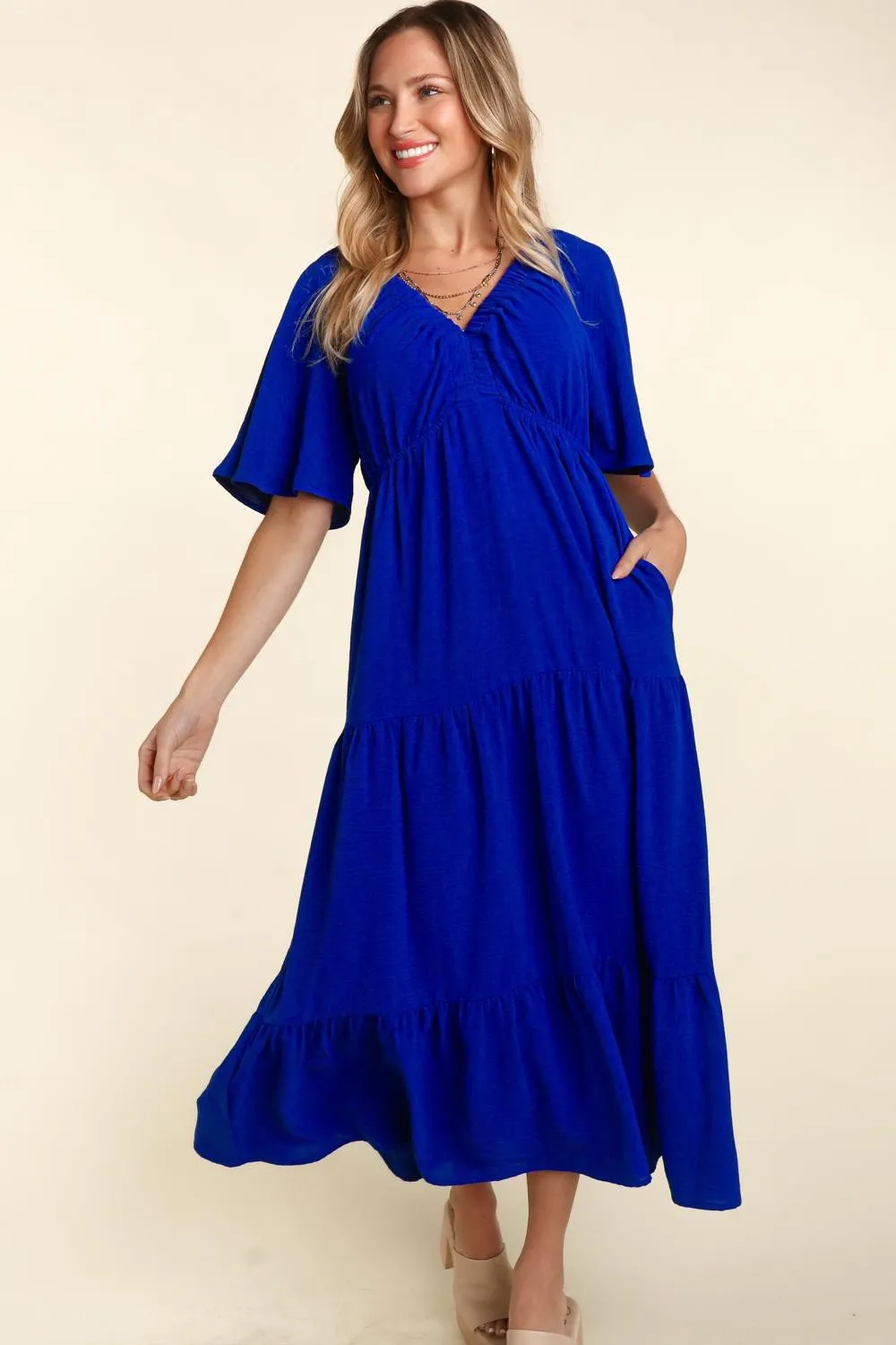 Royal Blue Tiered Maxi Dress