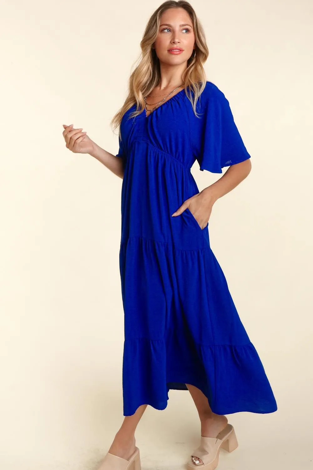Royal Blue Tiered Maxi Dress