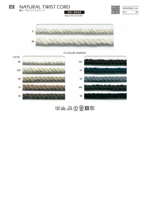 Sample Card Natural Twist Cord (SIC-3042)