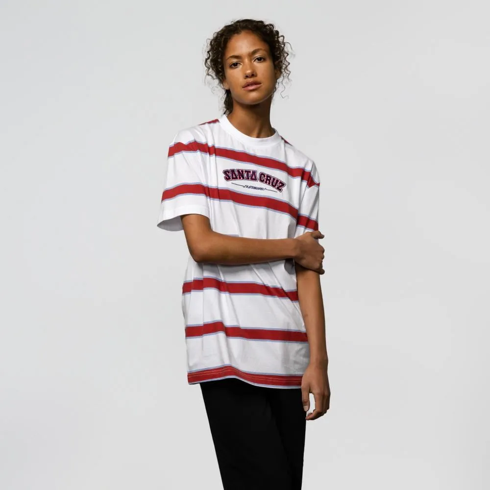 Santa Cruz T-Shirt Collegiate SC Stripe - White Stripe