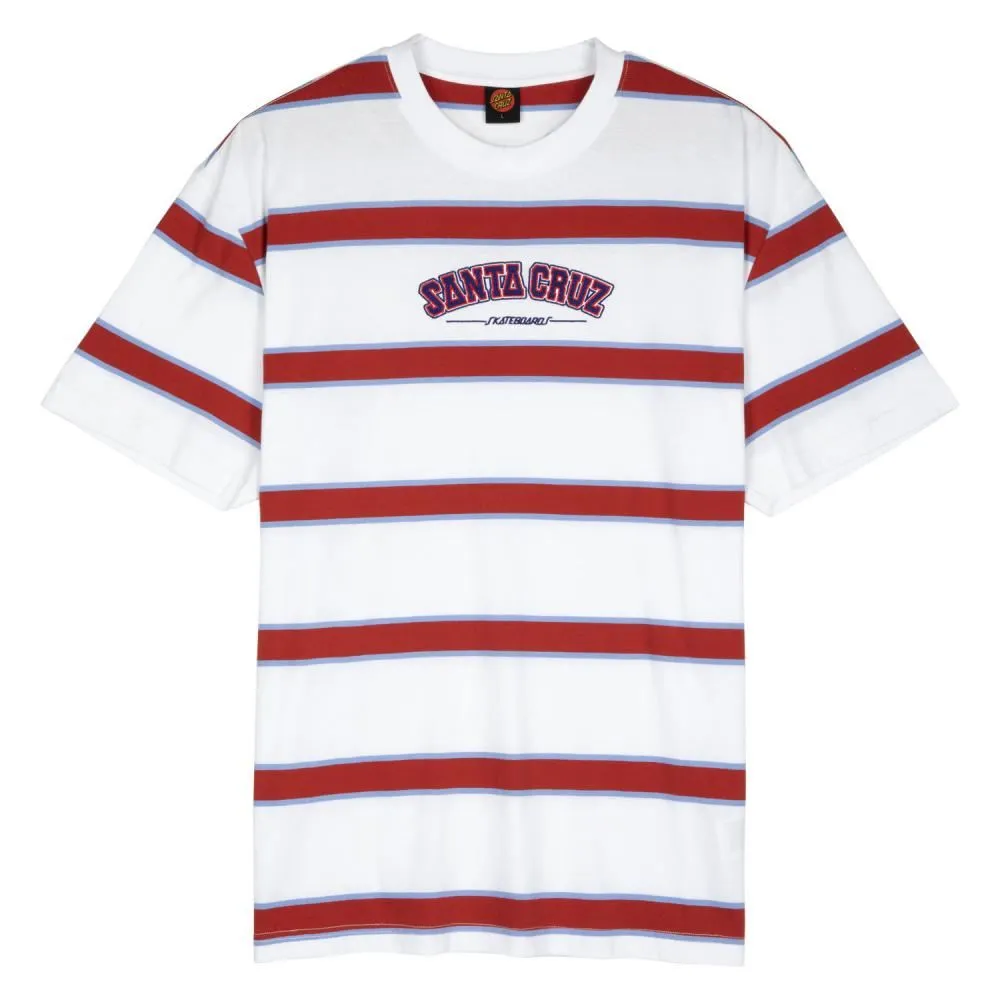 Santa Cruz T-Shirt Collegiate SC Stripe - White Stripe
