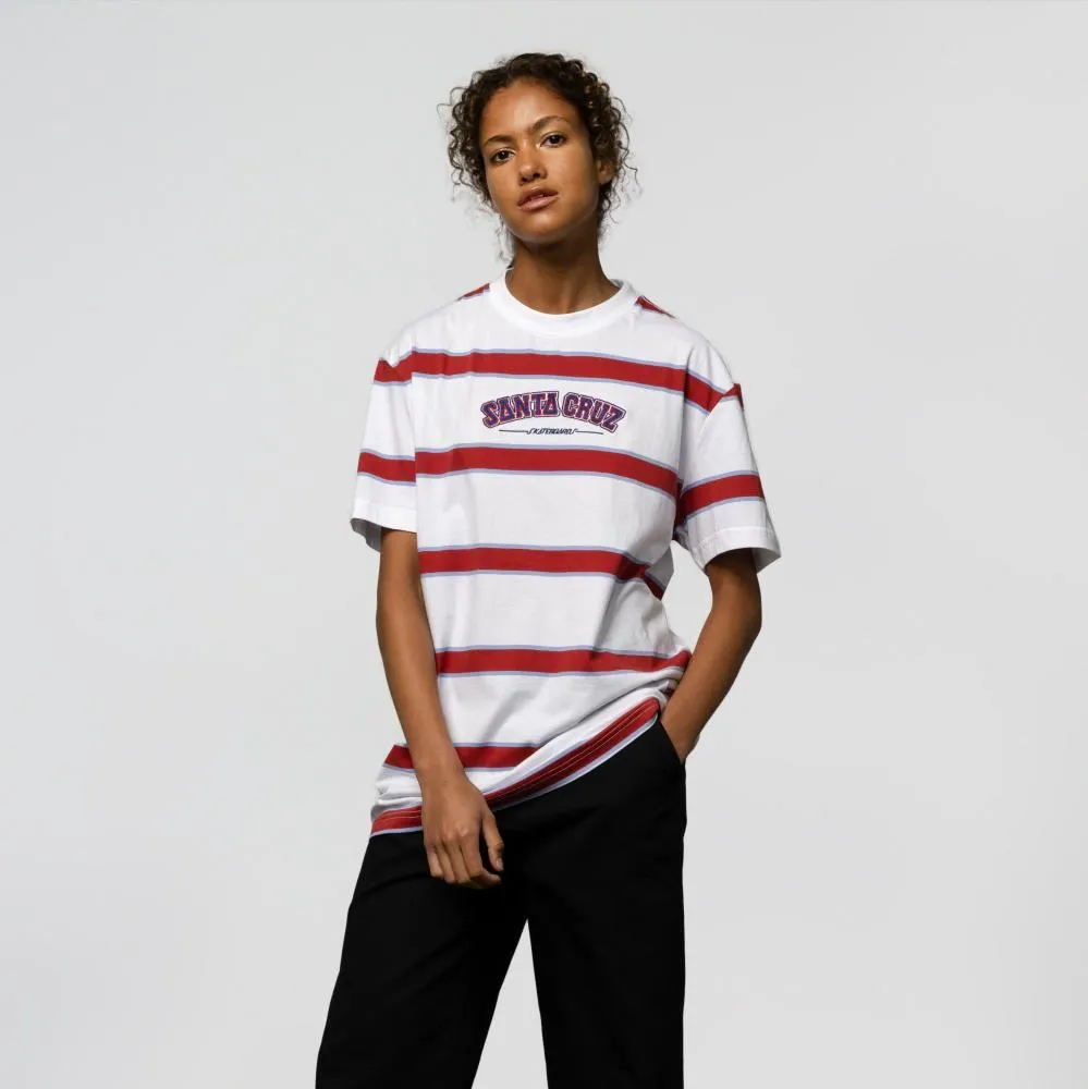 Santa Cruz T-Shirt Collegiate SC Stripe - White Stripe