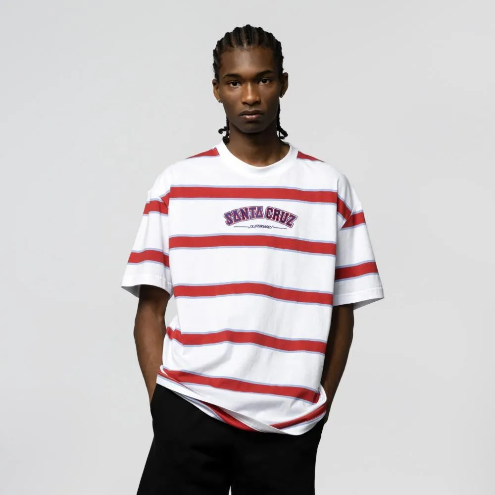 Santa Cruz T-Shirt Collegiate SC Stripe - White Stripe