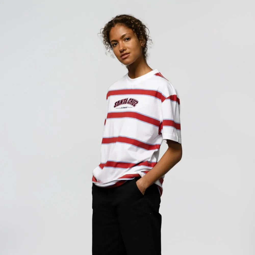 Santa Cruz T-Shirt Collegiate SC Stripe - White Stripe