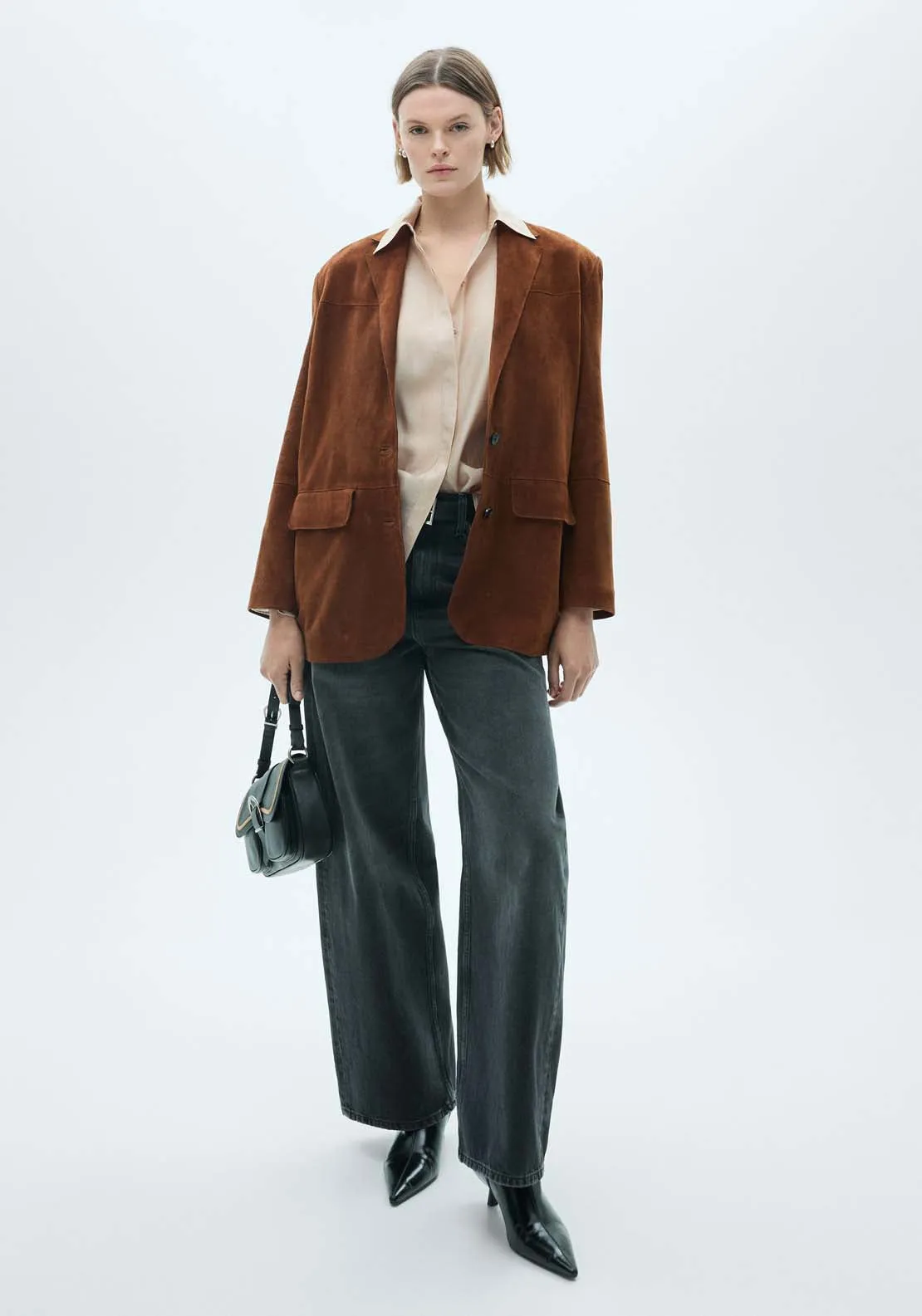 Satin lyocell shirt - Light Beige
