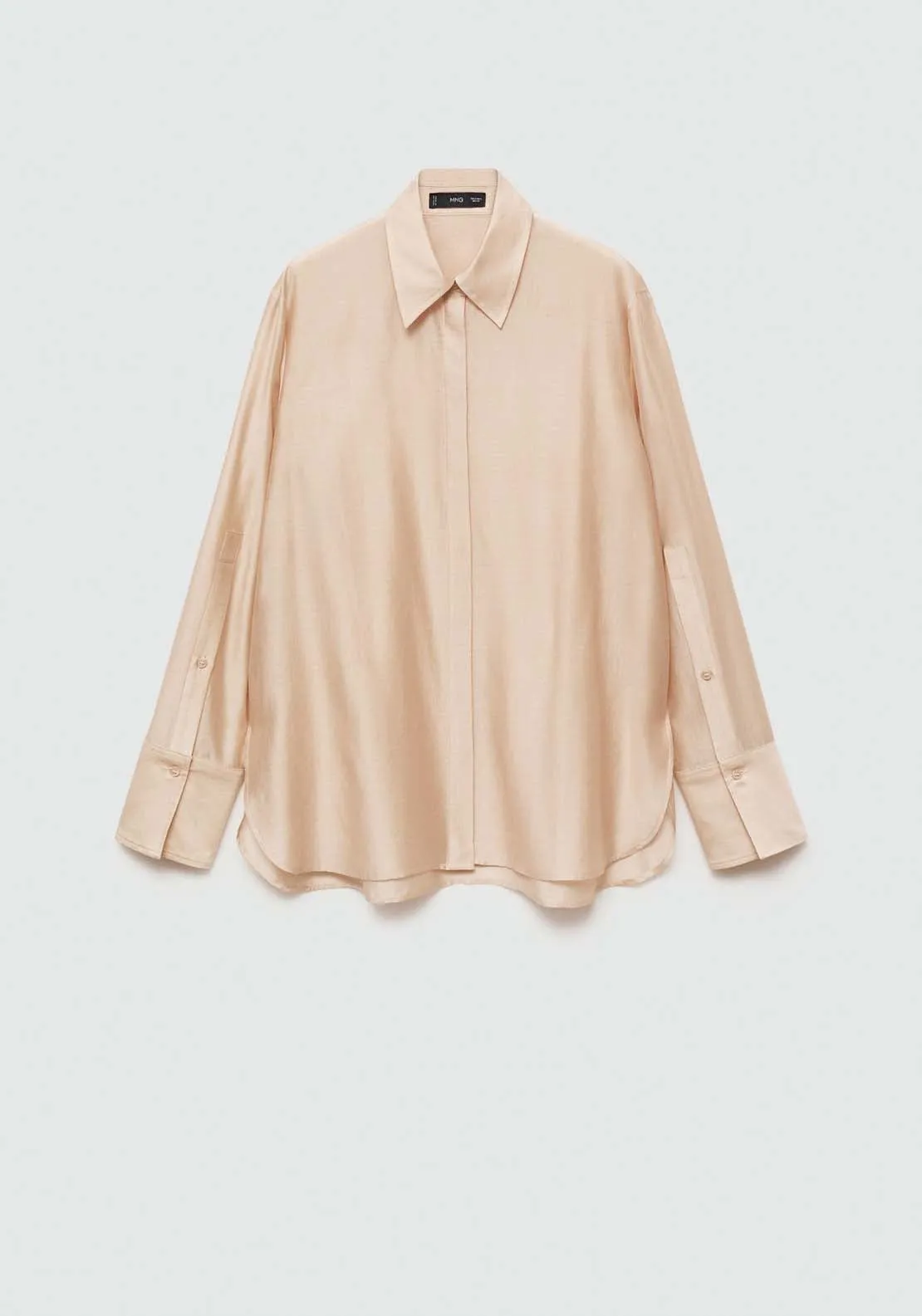 Satin lyocell shirt - Light Beige