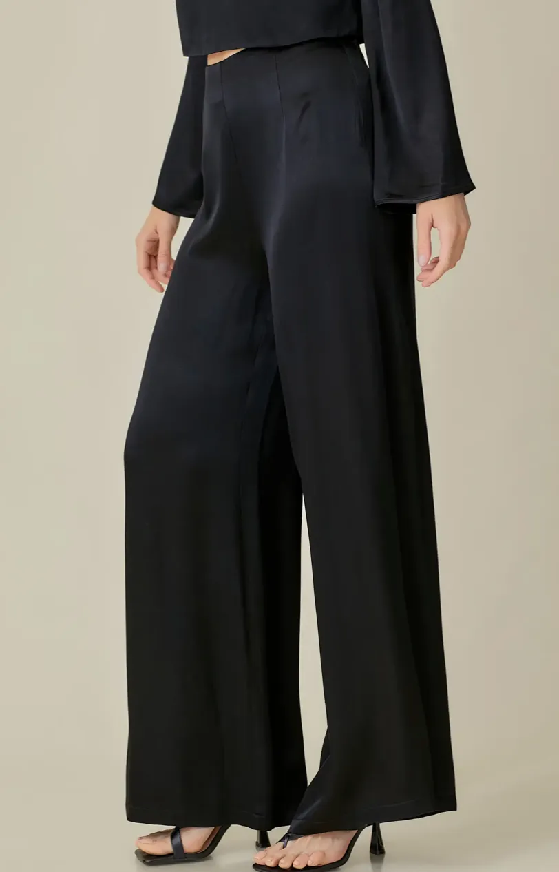 Satin Wide Leg Pants