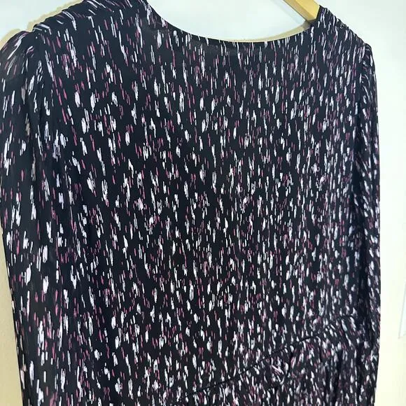 Scotch &amp; Soda Long-Sleeved Black Flowy V-Neck Maxi Dress SIZE 6