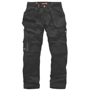 Scruffs Mens Work Trousers Holster Pockets Graphite Black Durable 34" W 33" L