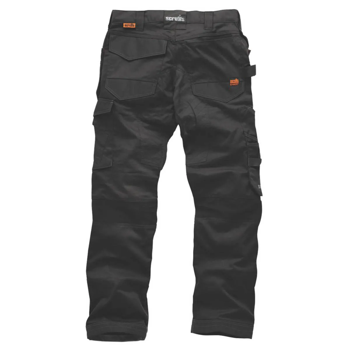Scruffs Mens Work Trousers Holster Pockets Graphite Black Durable 34" W 33" L