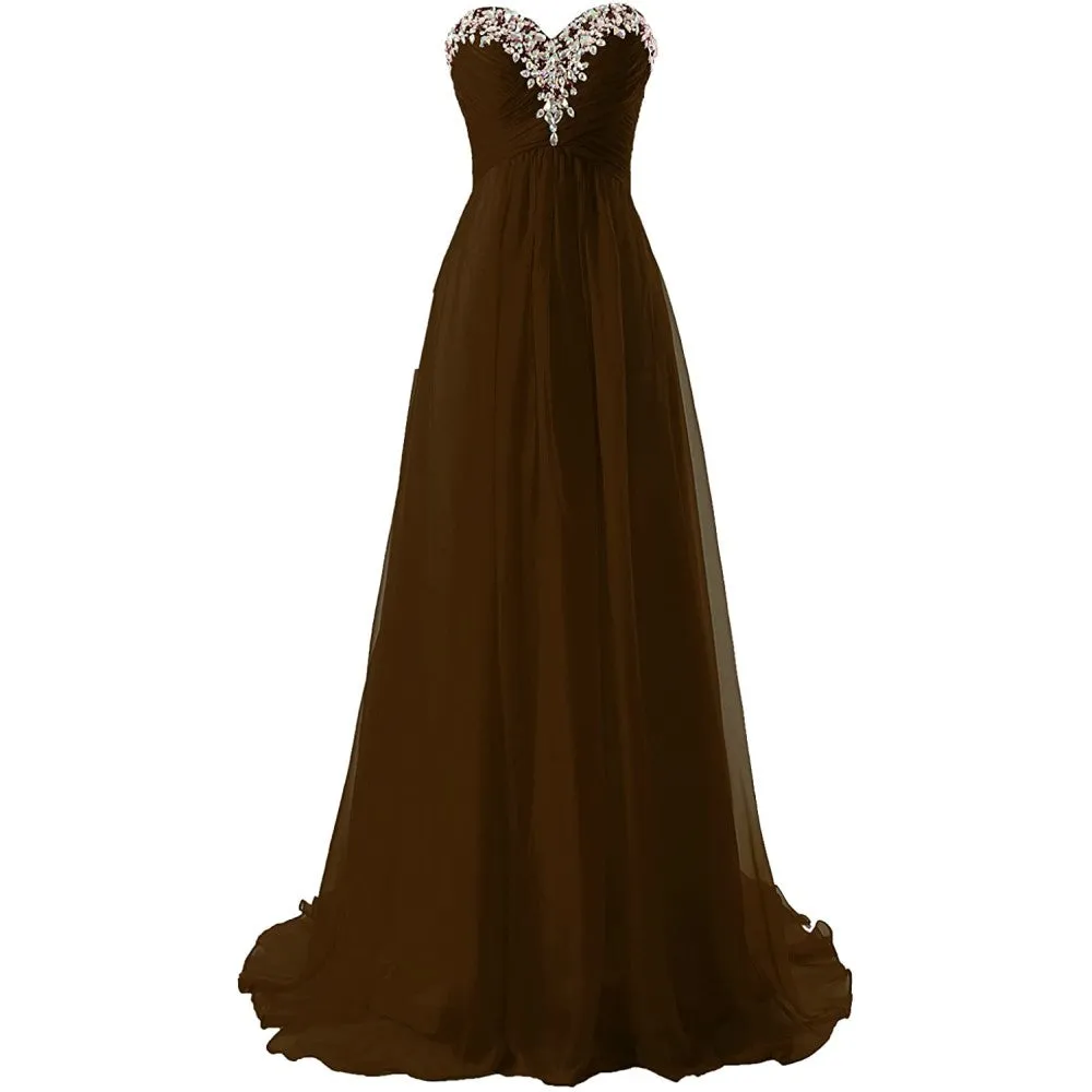 sd-hk Prom Dress Bridesmaid Dresses Long Prom Gown Chiffon Formal Evening Gowns